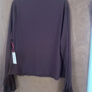 Elegant Brown Long Sleeve Top